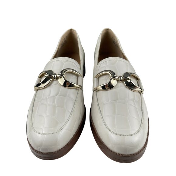 27 Edit Naturalizer Women's Beline Loafers 7.5M Leather Slip On Croc Embossed - Picture 3 of 12